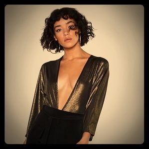 NastyGal Bronzed Metallic Bodysuit